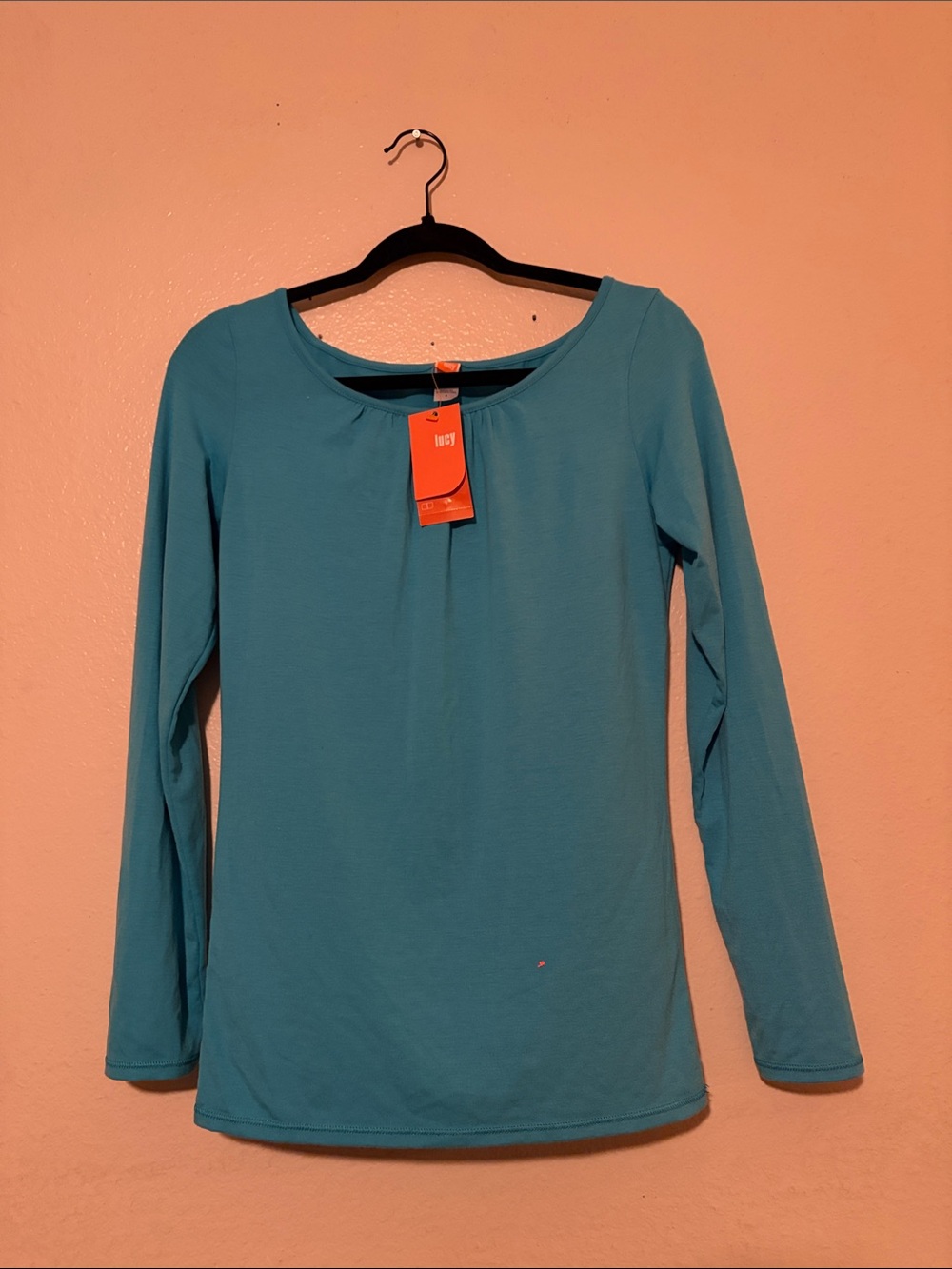 Lucy Teal Long-Sleeve Scoop-Neck Top